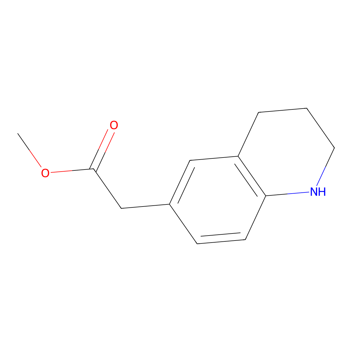 Methyl 2-(1,2,3,4-tetrahydroquinolin-6-yl)acetate molecular structure, CAS 5622-50-4