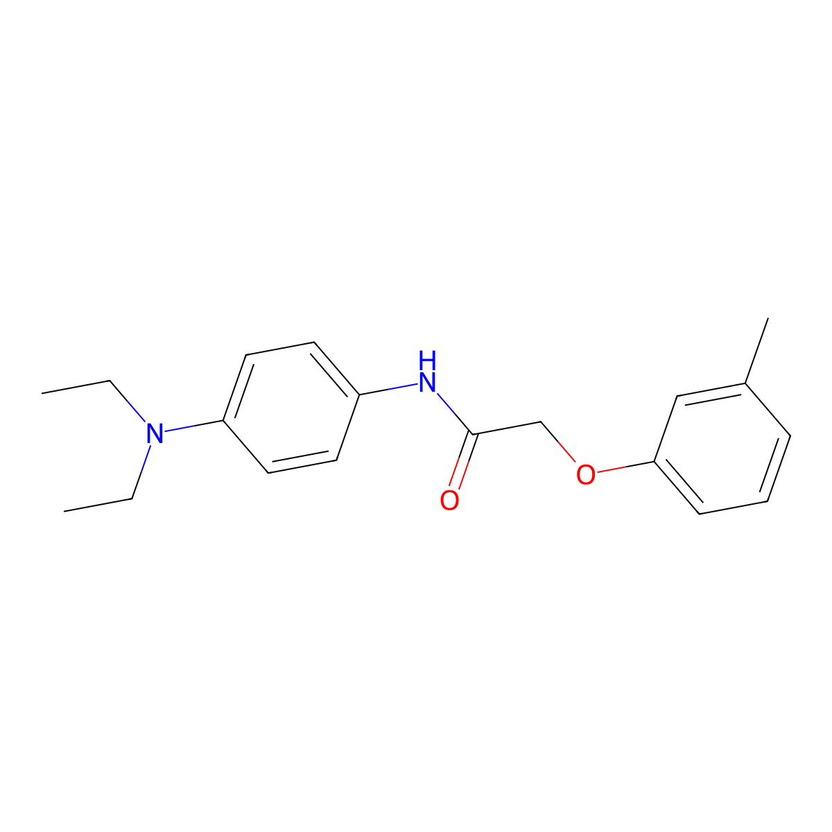 N-[4-(diethylamino)phenyl]-2-(3-methylphenoxy)acetamide molecular structure, CAS 5622-54-8