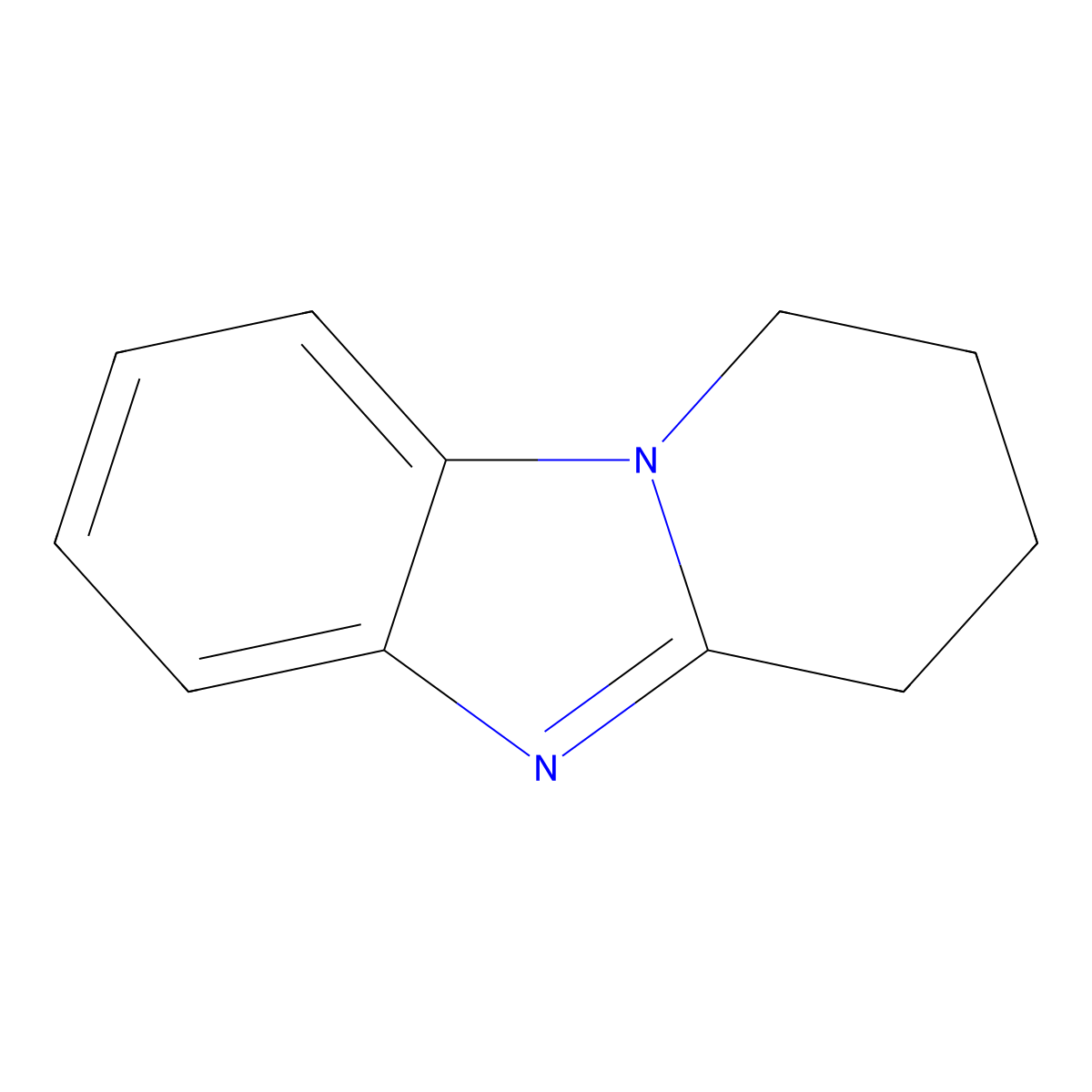 1,8-Diazatricyclo(7.4.0.0,2,7)trideca-2,4,6,8-tetraene molecular structure, CAS 5622-83-3