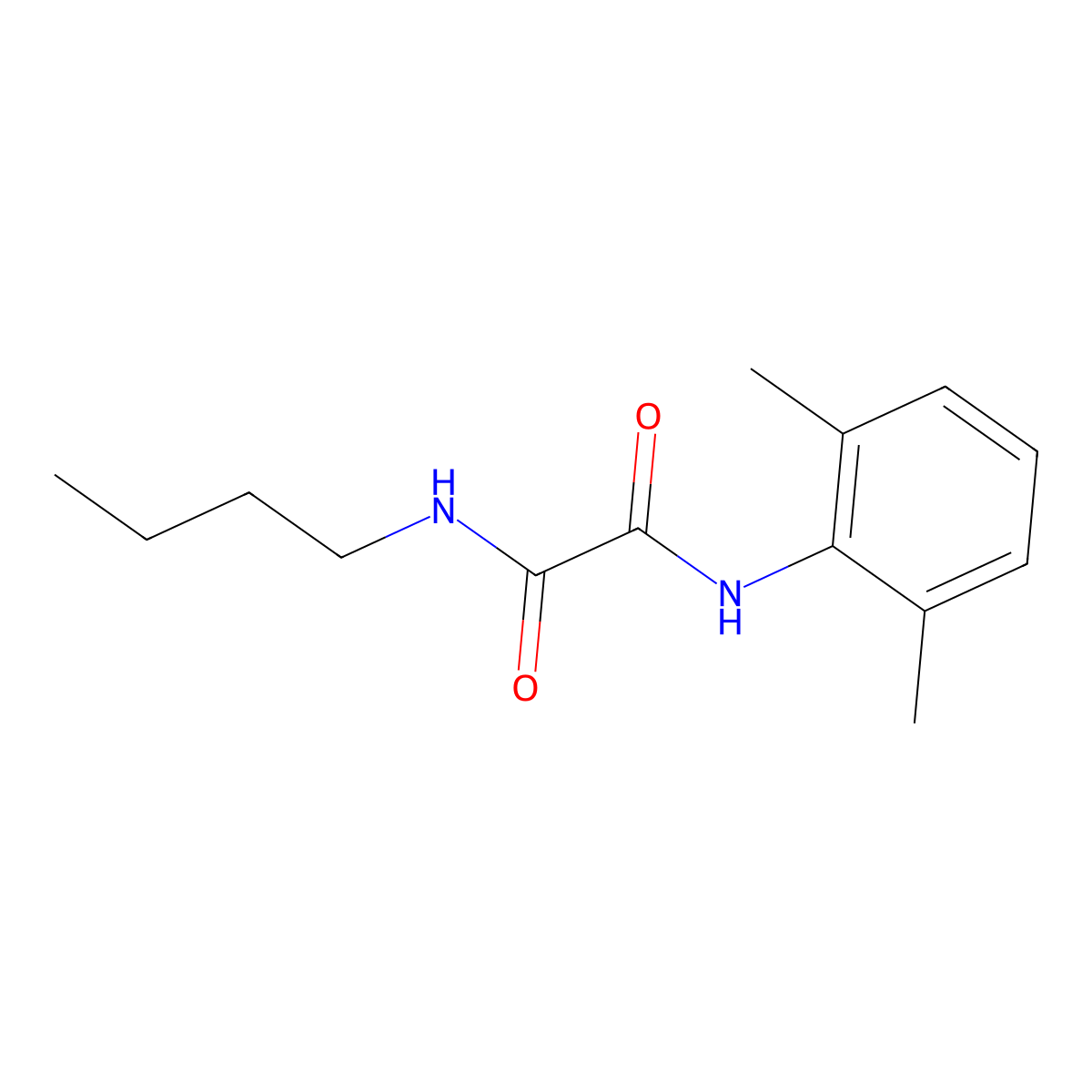 N-butyl-N'-(2,6-dimethylphenyl)oxamide molecular structure, CAS 5622-93-5