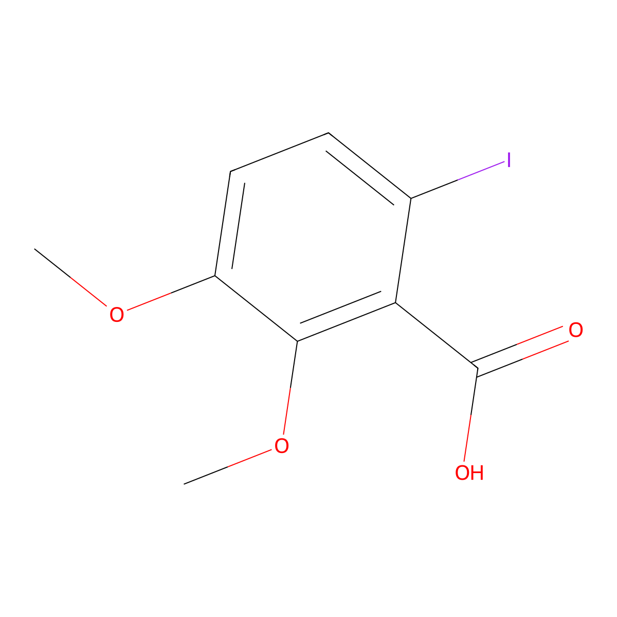 2-Iodo-5,6-dimethoxybenzoic acid molecular structure, CAS 56221-41-1