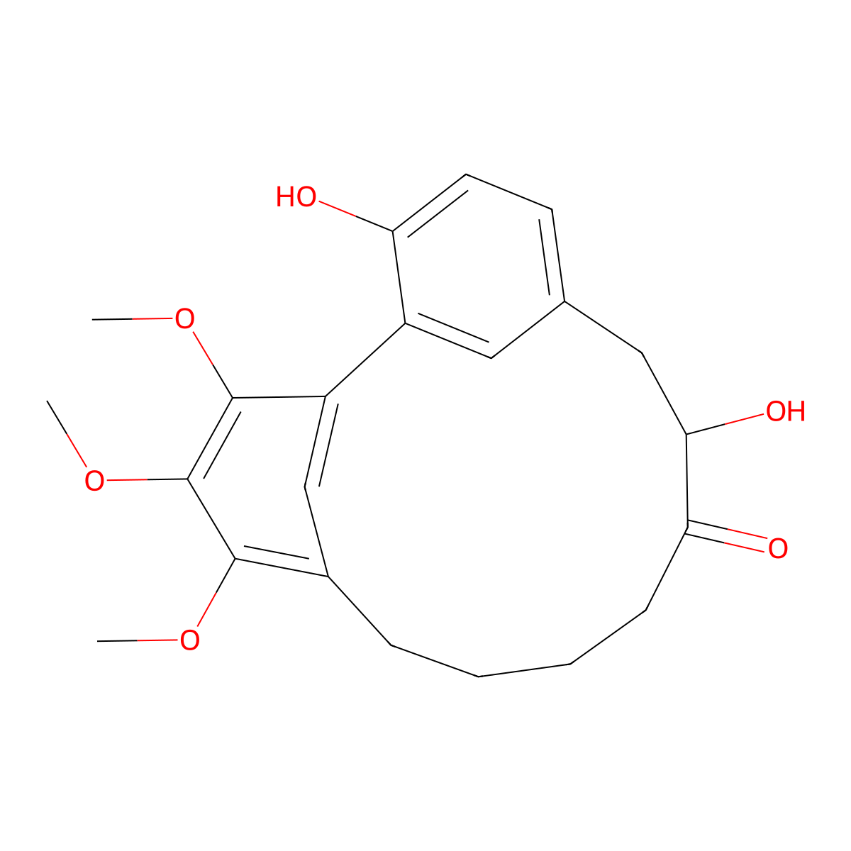 3,8-Dihydroxy-15,16,17-trimethoxytricyclo(12.3.1.12,6)nonadeca-1(18),2,4,6(19),14,16-hexaen-9-one molecular structure, CAS 56222-03-8