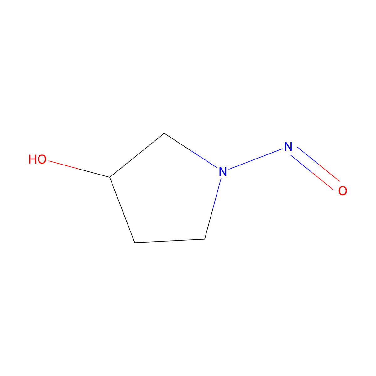 1-Nitroso-3-pyrrolidinol molecular structure, CAS 56222-35-6