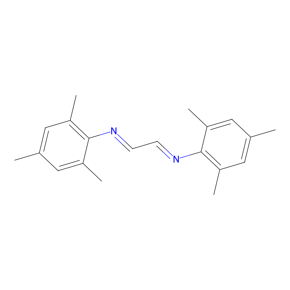 N,N'-1,2-Ethanediylidenebis(2,4,6-trimethylbenzenamine) molecular structure, CAS 56222-36-7