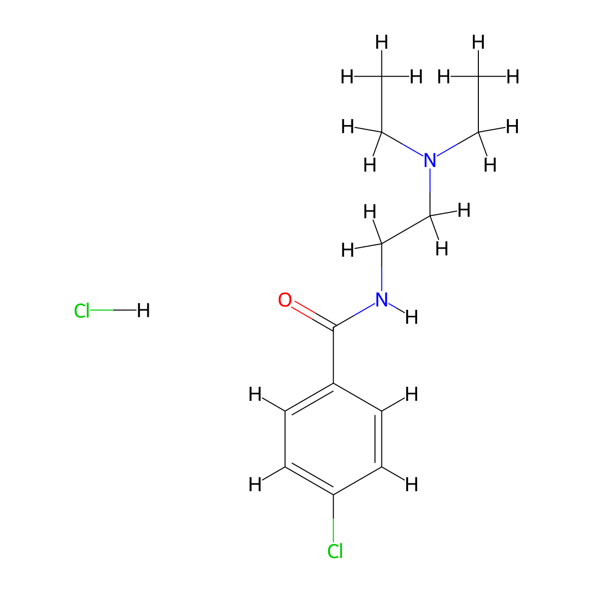 4-Chloro-N-[2-(diethylamino)ethyl]benzamide hydrochloride molecular structure, CAS 56223-36-0