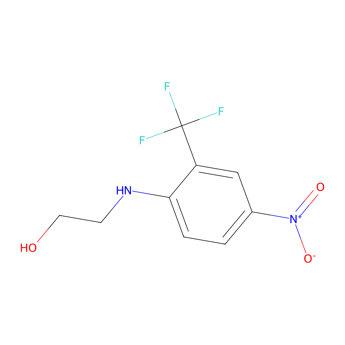 2-{[4-Nitro-2-(trifluoromethyl)phenyl]amino}ethanol molecular structure, CAS 56223-89-3