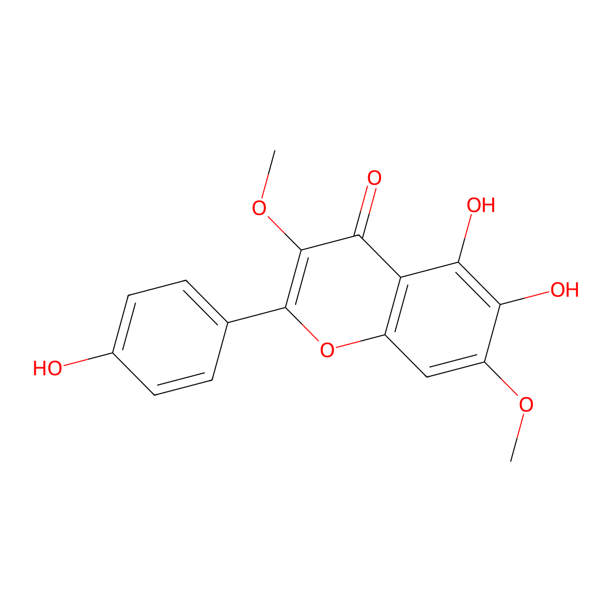 5,6,4'-Trihydroxy-3,7-dimethoxyflavone molecular structure, CAS 56226-95-0