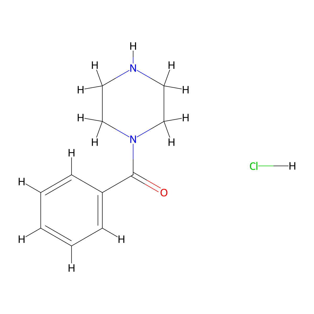 Benzoylpiperazine hydrochloride molecular structure, CAS 56227-55-5