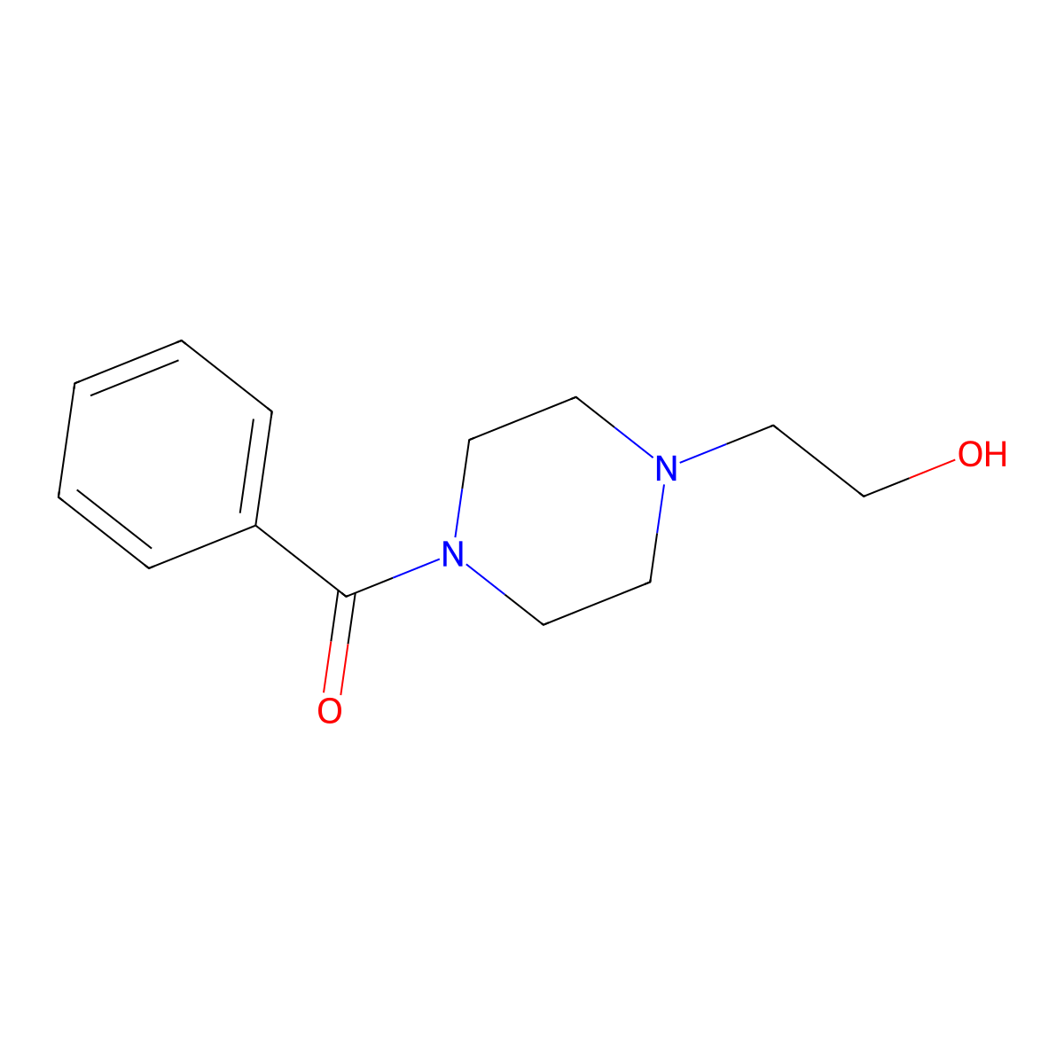 2-(4-Benzoylpiperazin-1-yl)ethan-1-ol molecular structure, CAS 56227-56-6