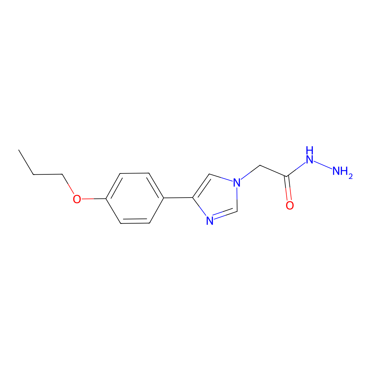 2-[4-(4-Propoxyphenyl)imidazol-1-yl]acetohydrazide molecular structure, CAS 56227-98-6