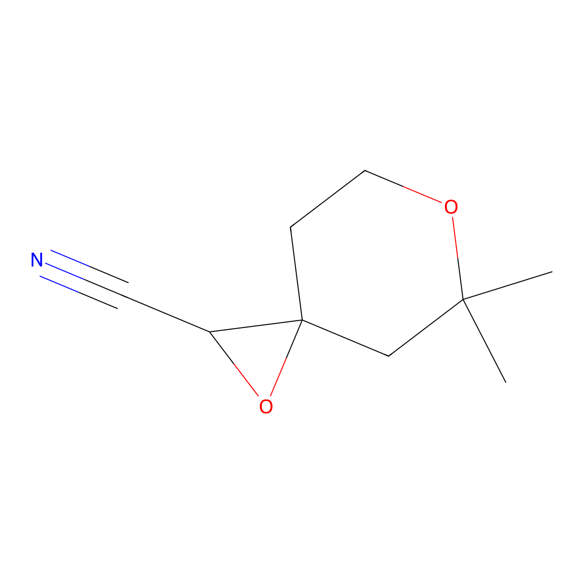 5,5-Dimethyl-1,6-dioxaspiro[2.5]octane-2-carbonitrile molecular structure, CAS 56229-34-6