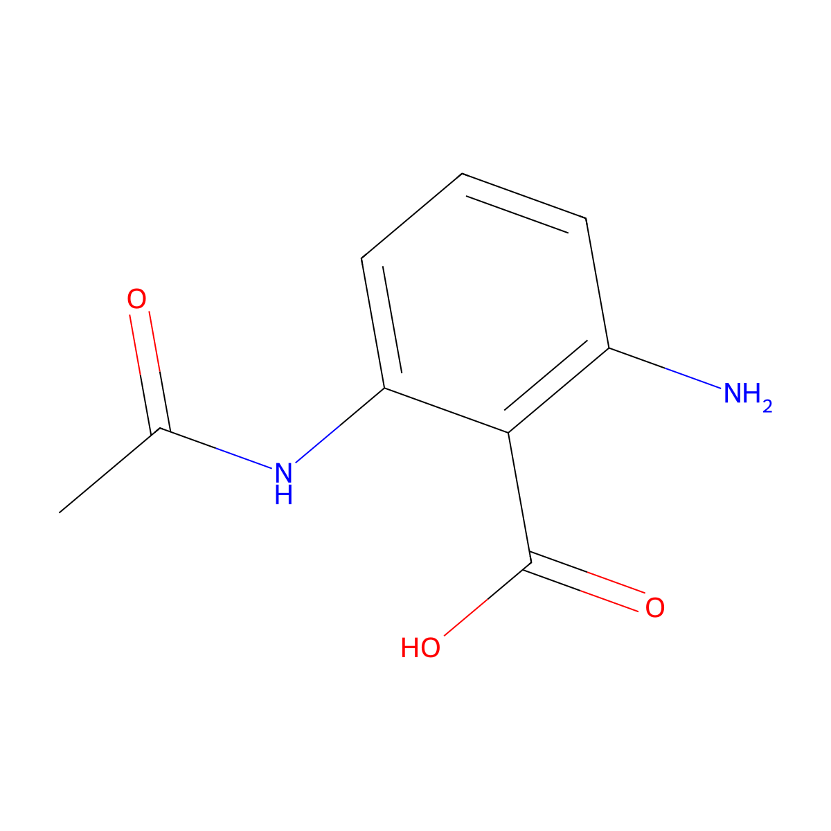2-Acetylamino-6-aminobenzoic acid molecular structure, CAS 5623-11-0