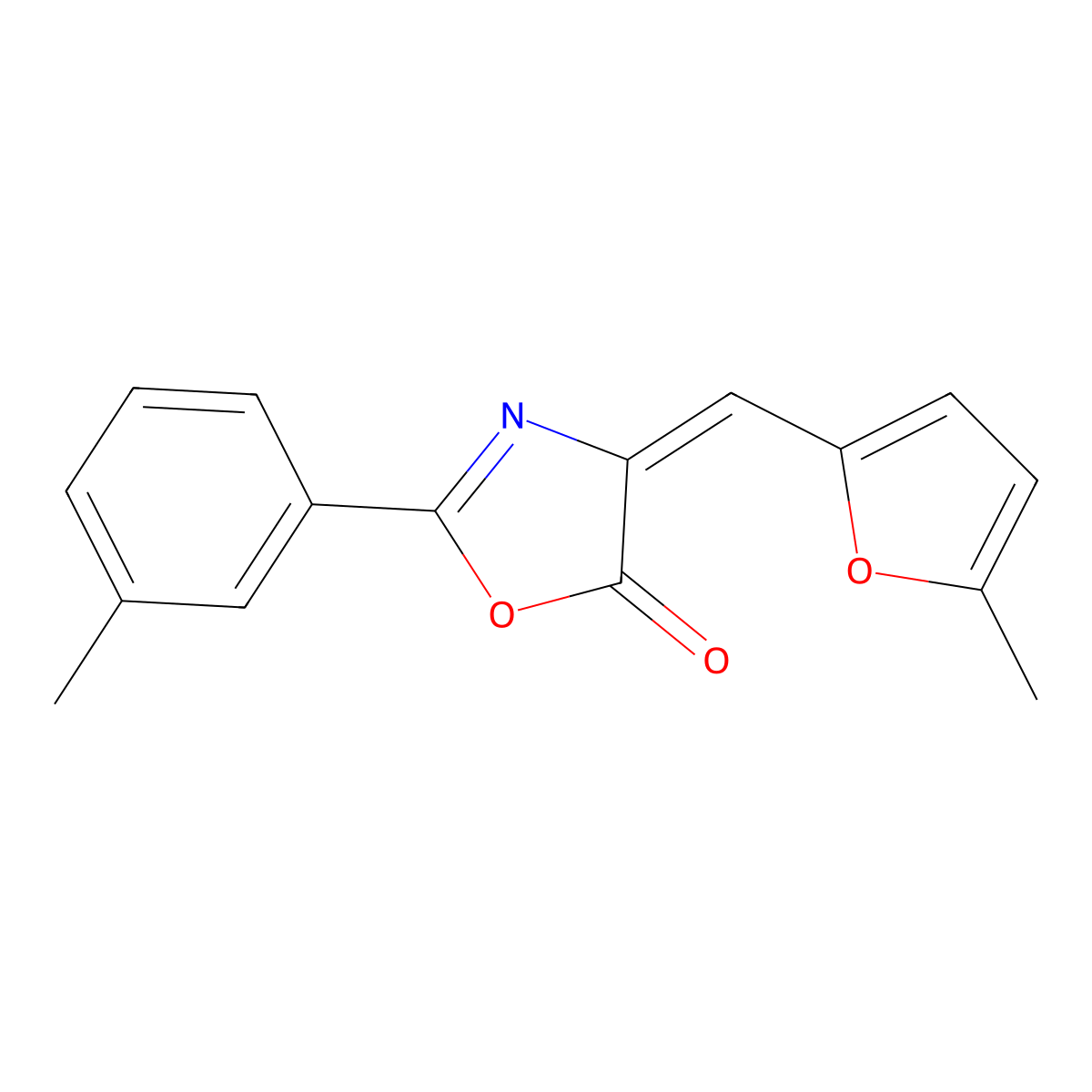 4-[(5-Methylfuran-2-yl)methylidene]-2-(3-methylphenyl)-1,3-oxazol-5(4h)-one molecular structure, CAS 5623-86-9