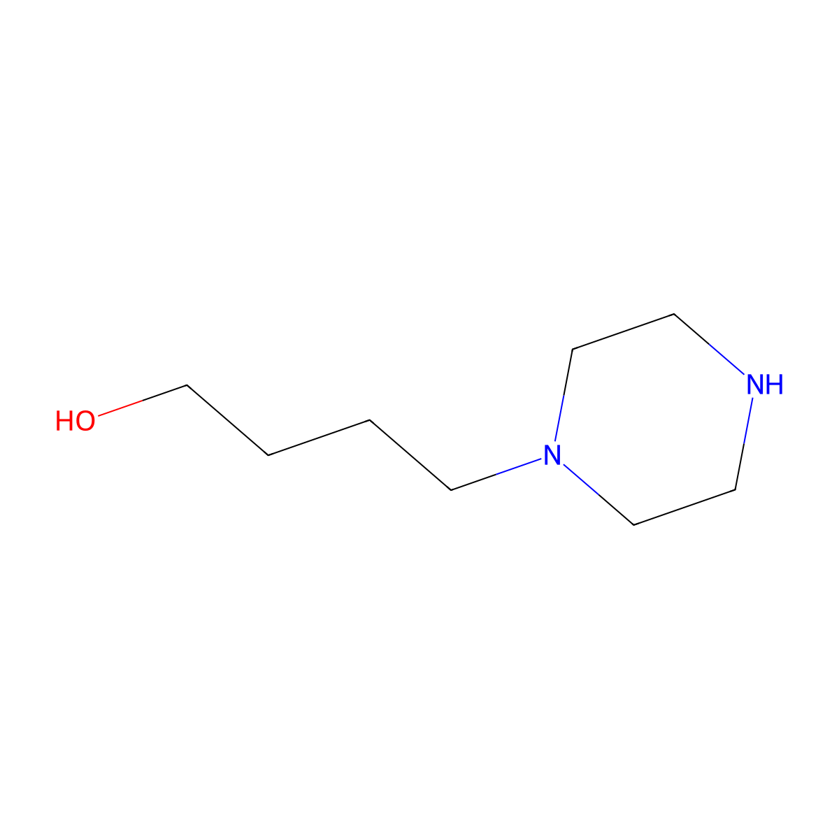 4-Piperazin-1-ylbutan-1-ol molecular structure, CAS 5623-92-7