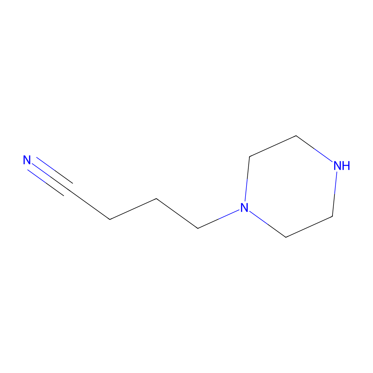 1-(3-Cyanopropyl)piperazine molecular structure, CAS 5623-94-9