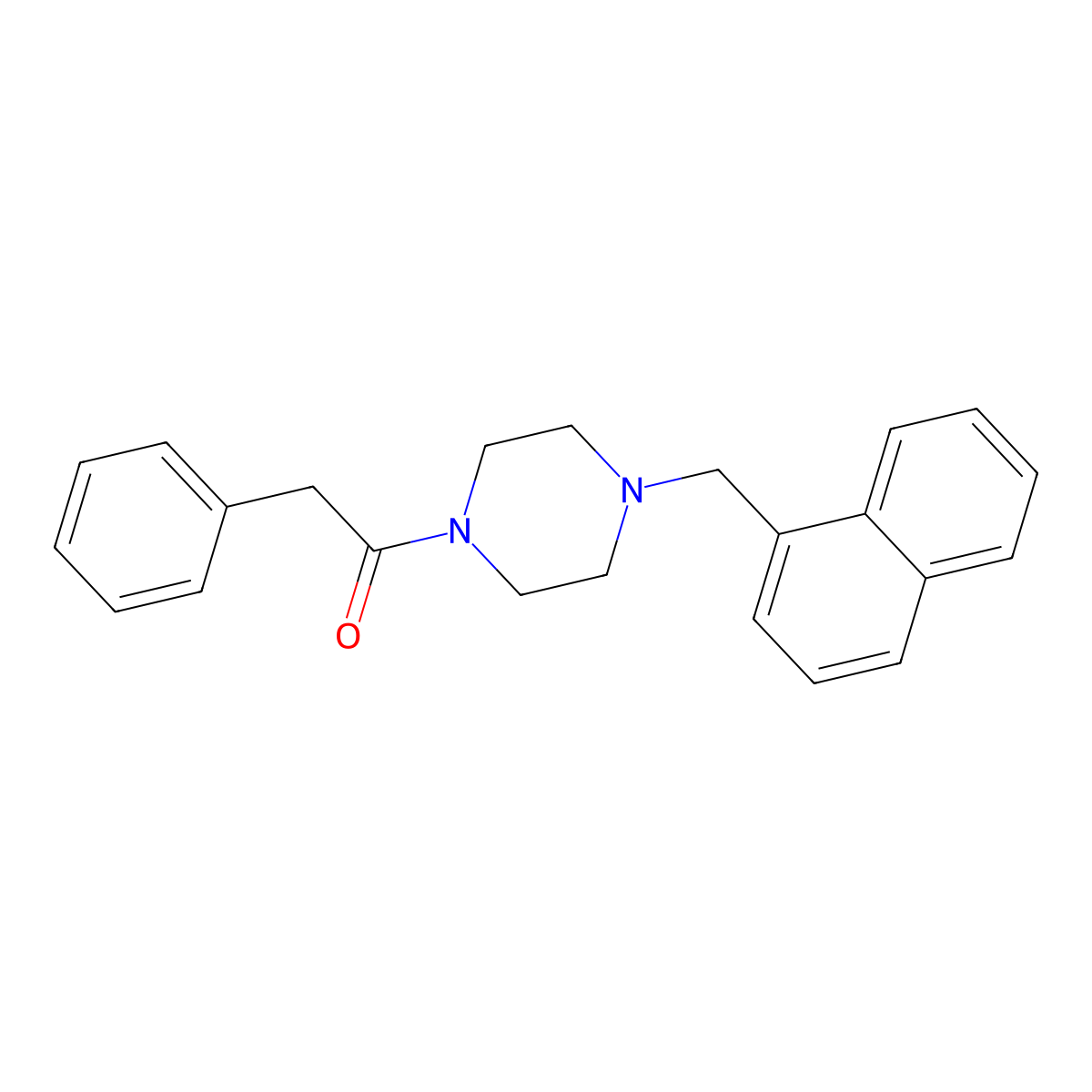 1-[4-(Naphthalen-1-ylmethyl)piperazin-1-yl]-2-phenylethanone molecular structure, CAS 56230-22-9