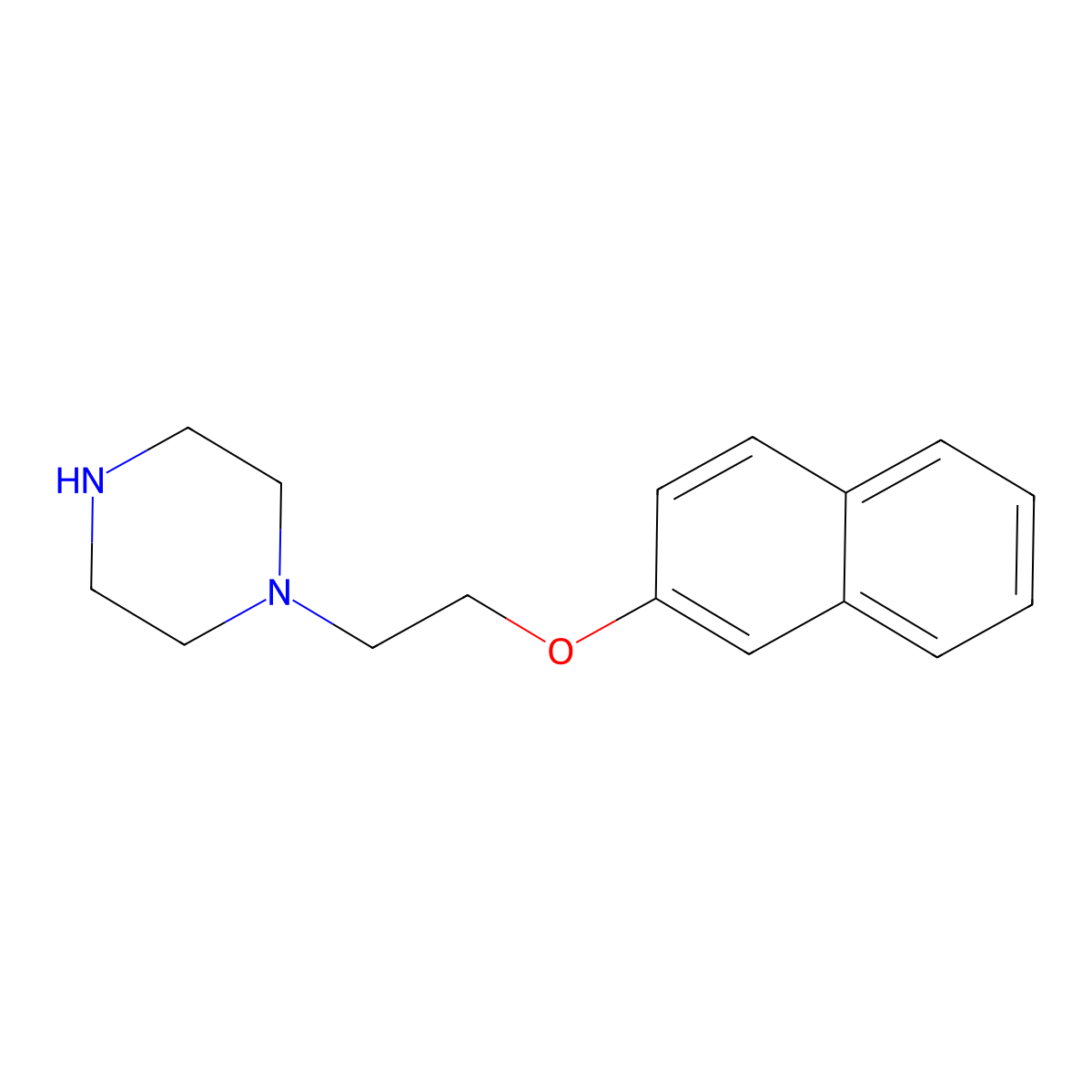 1-(2-Naphthalen-2-yloxyethyl)piperazine molecular structure, CAS 56231-39-1