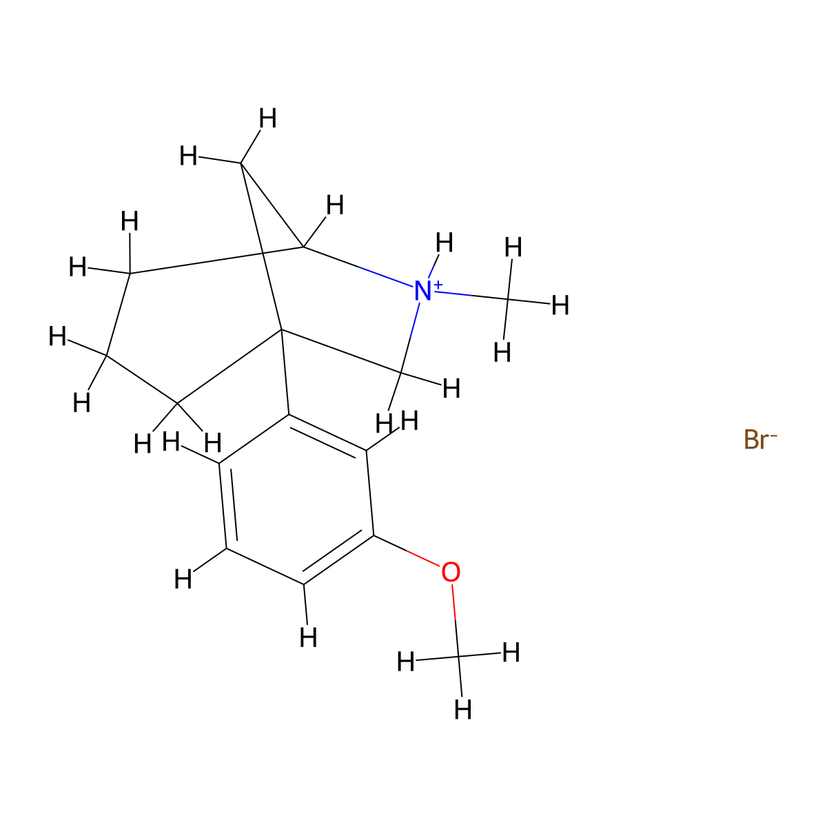 6-Azabicyclo(3.2.1)octane, 1-(m-methoxyphenyl)-6-methyl-, hydrobromide molecular structure, CAS 56231-64-2
