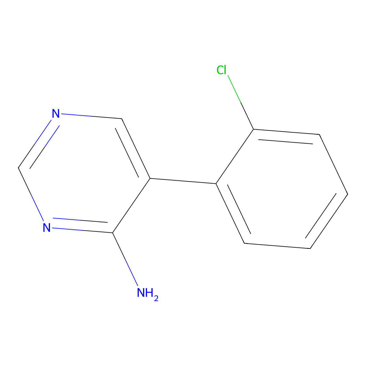 5-(2-Chlorophenyl)pyrimidin-4-amine molecular structure, CAS 56239-12-4