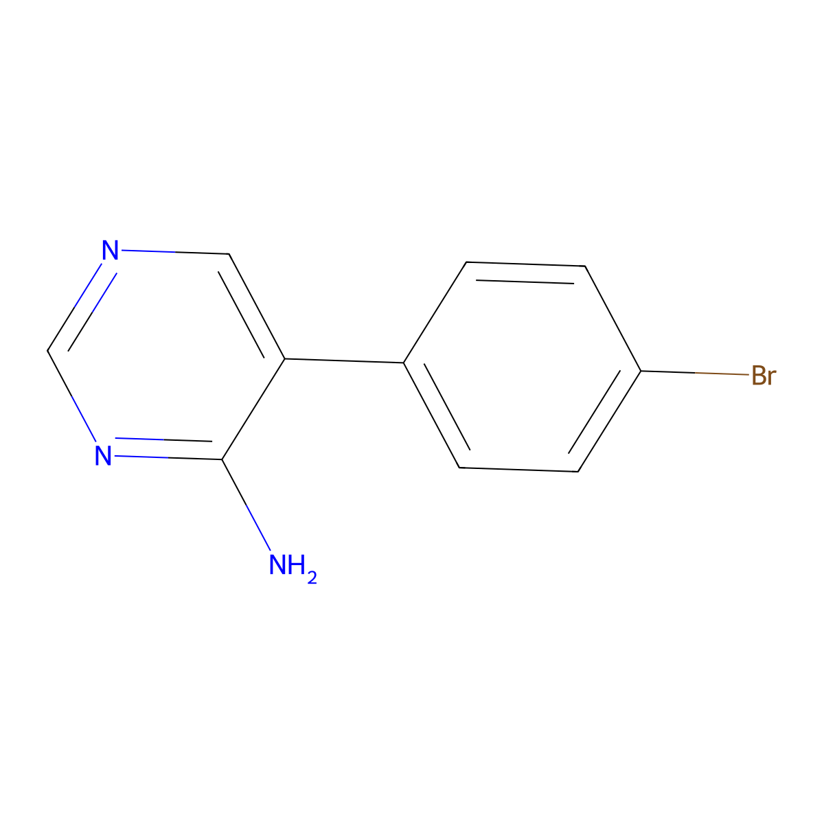 5-(4-Bromophenyl)pyrimidin-4-amine molecular structure, CAS 56239-14-6