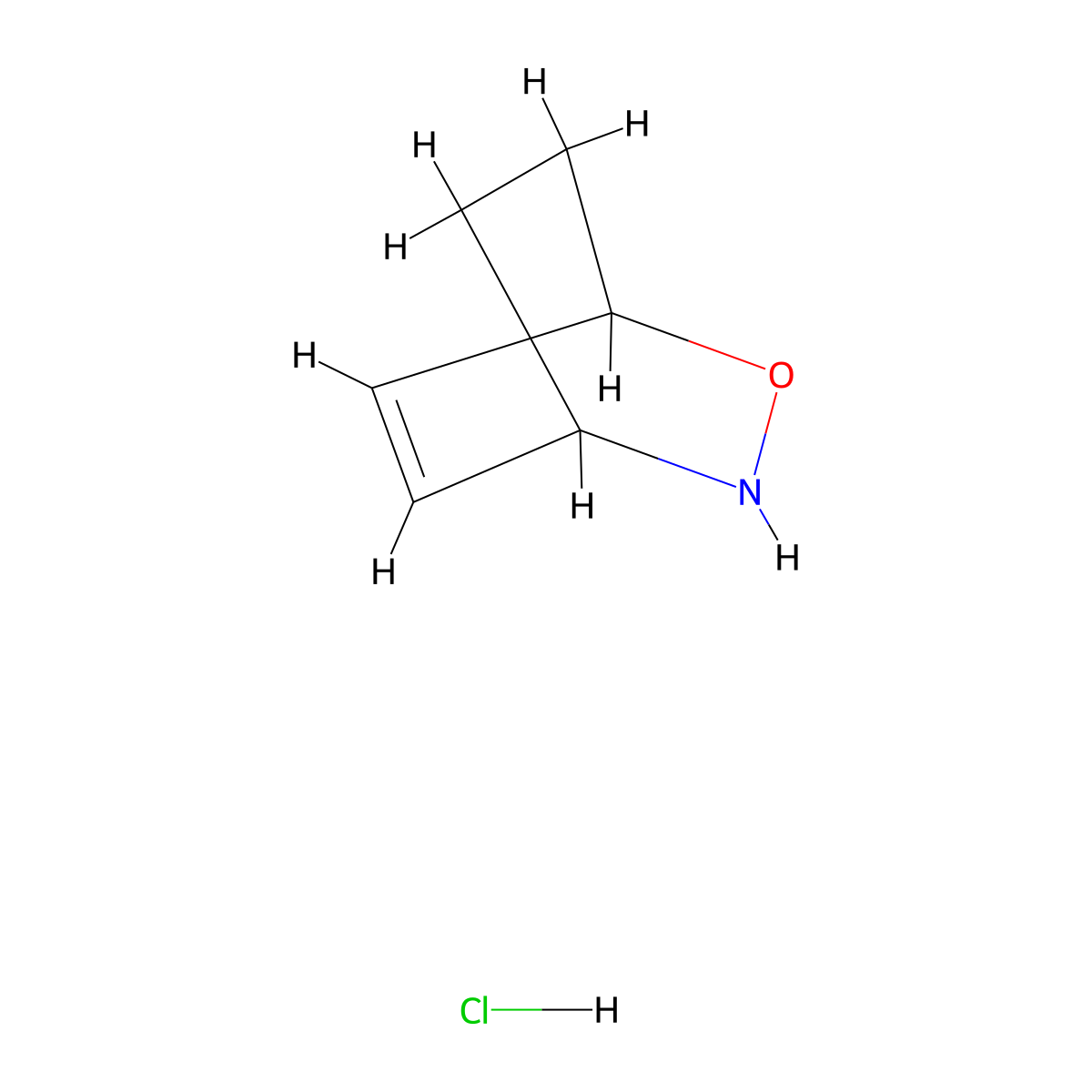 2-Oxa-3-azabicyclo[2.2.2]oct-5-ene hydrochloride molecular structure, CAS 56239-25-9