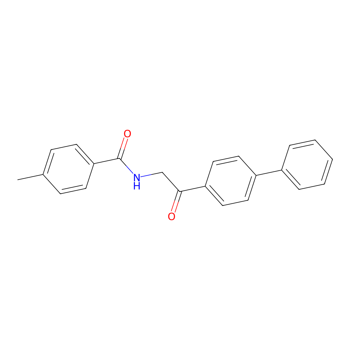 4-methyl-N-[2-oxo-2-(4-phenylphenyl)ethyl]benzamide molecular structure, CAS 5624-10-2