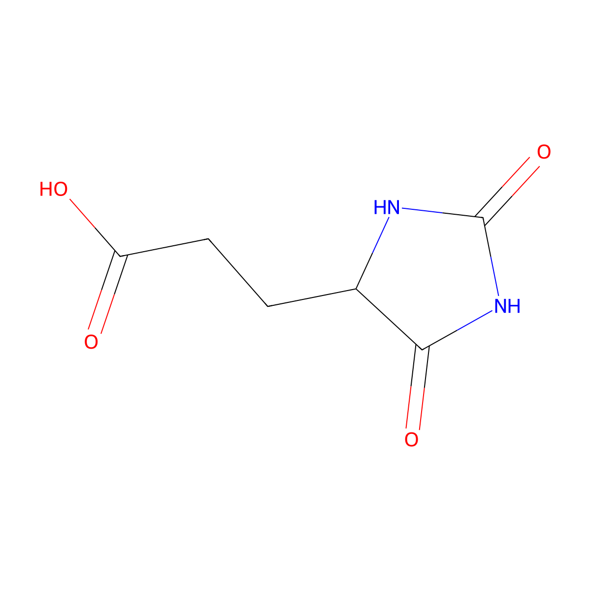 5-Hydantoinpropionic acid molecular structure, CAS 5624-26-0
