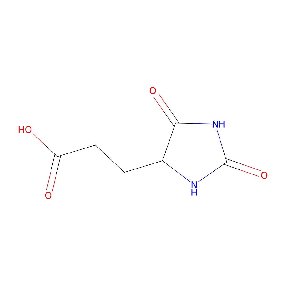 5-Hydantoinpropionic acid molecular structure, CAS 5624-26-0