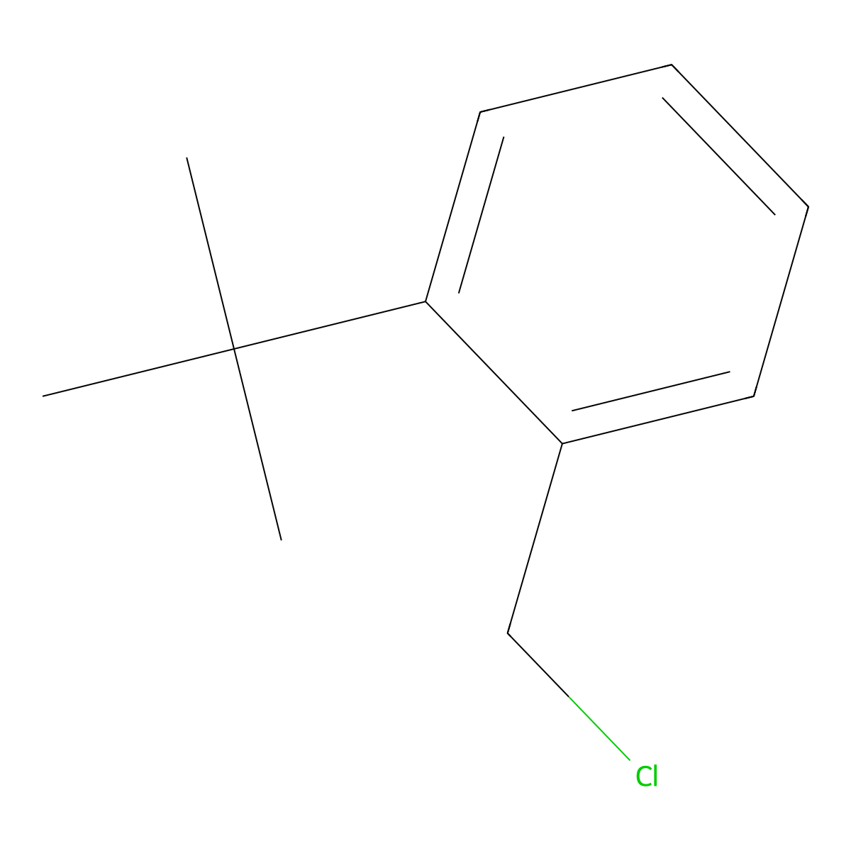 Benzene, 1-(chloromethyl)-2-(1,1-dimethylethyl)- molecular structure, CAS 56240-38-1