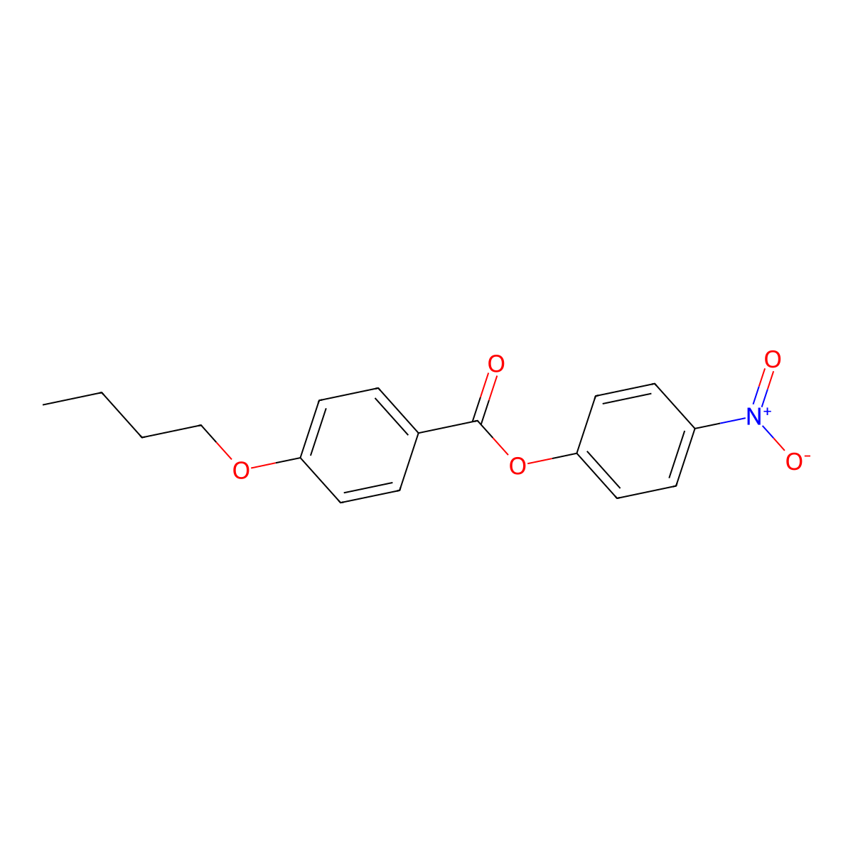 4-Nitrophenyl 4-butoxybenzoate molecular structure, CAS 56240-75-6