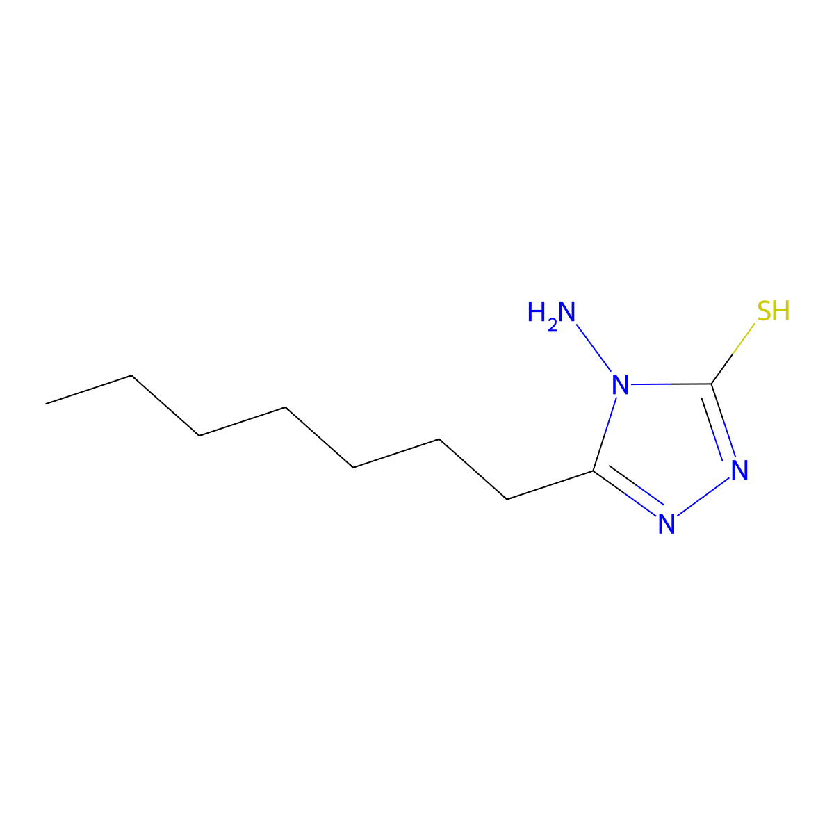 4-Amino-5-heptyl-3-mercapto-1,2,4-triazole molecular structure, CAS 56240-89-2