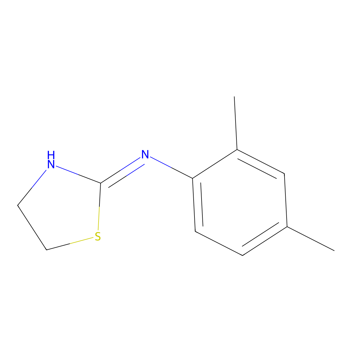 N-(2,4-Dimethylphenyl)-4,5-dihydro-2-thiazolamine molecular structure, CAS 56242-62-7