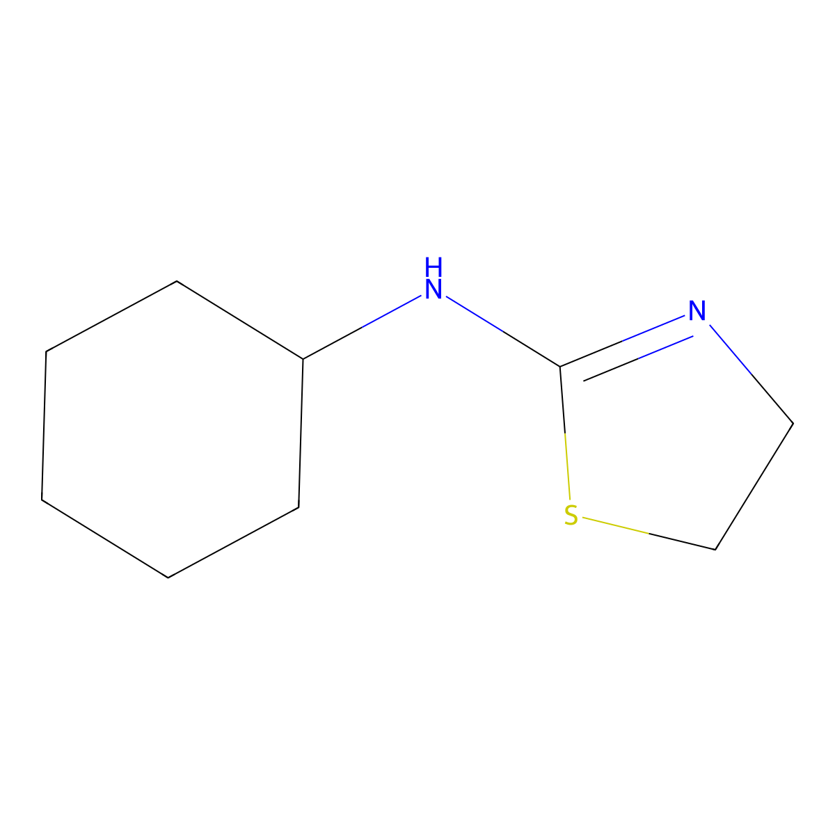 N-cyclohexyl-4,5-dihydro-1,3-thiazol-2-amine molecular structure, CAS 56242-66-1