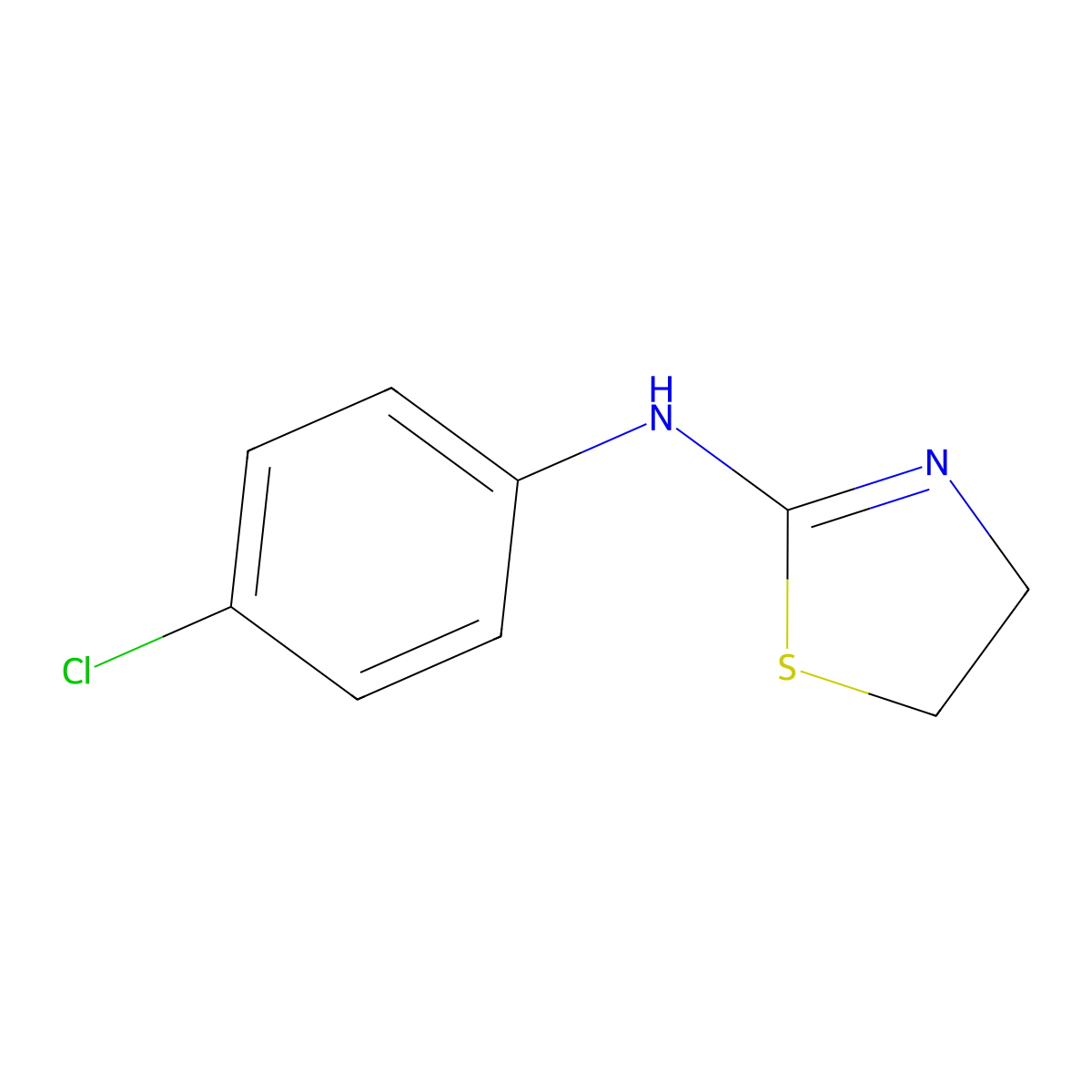 N-(4-chlorophenyl)-4,5-dihydro-1,3-thiazol-2-amine molecular structure, CAS 56242-68-3