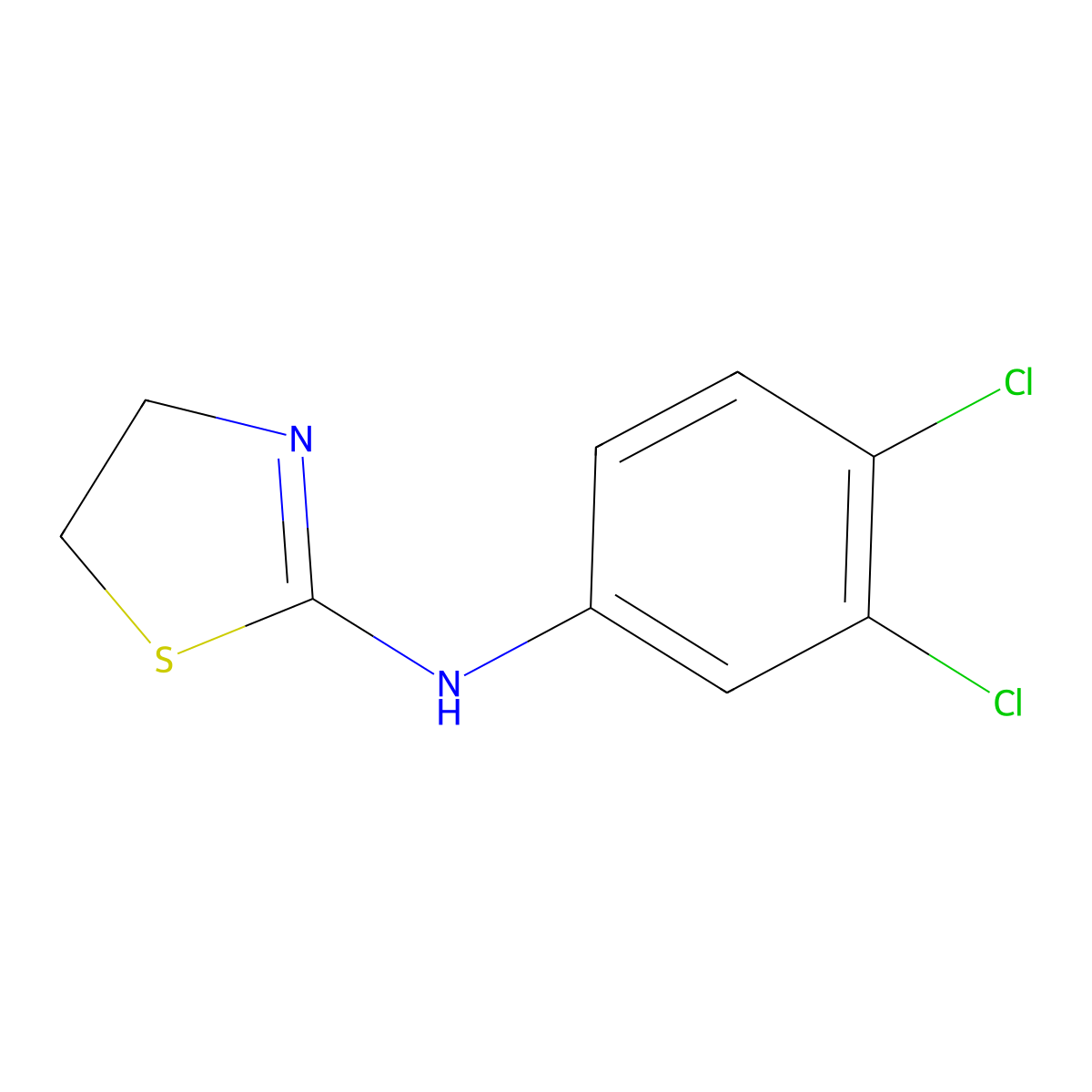 N-(3,4-Dichlorophenyl)-4,5-dihydro-1,3-thiazol-2-amine molecular structure, CAS 56242-69-4