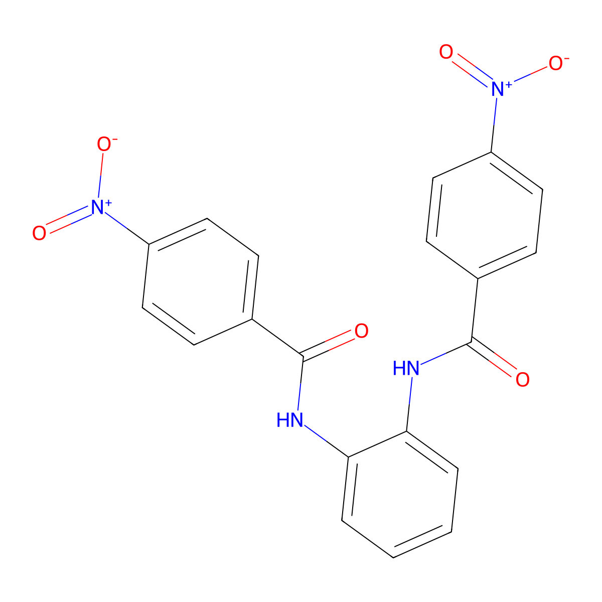 4-Nitro-N-(2-((4-nitrobenzoyl)amino)phenyl)benzamide molecular structure, CAS 56242-86-5