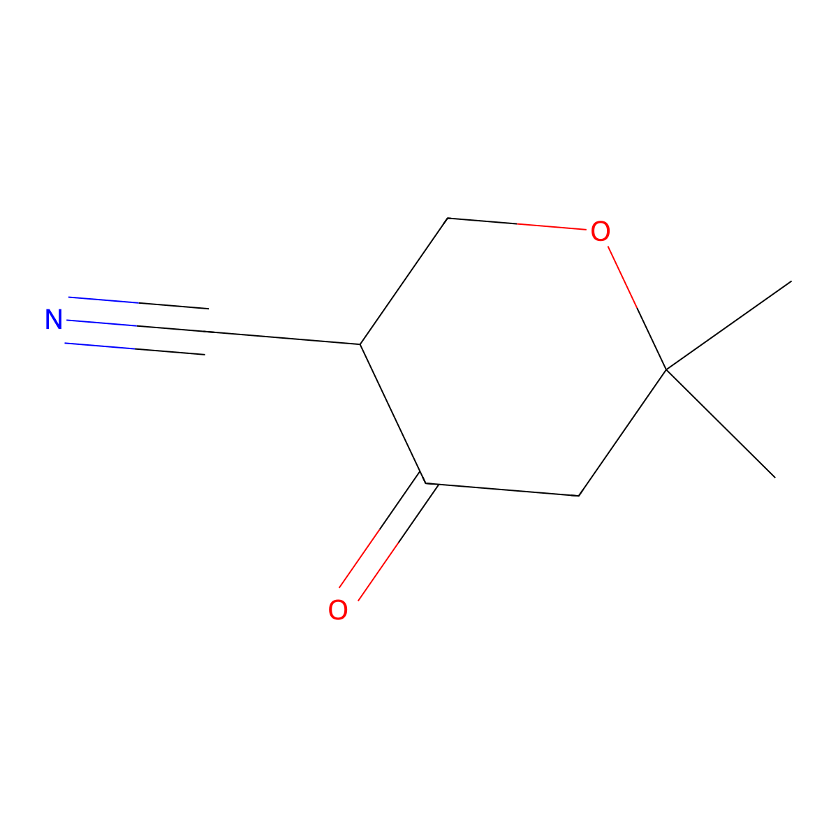 6,6-Dimethyl-4-oxooxane-3-carbonitrile molecular structure, CAS 56244-50-9