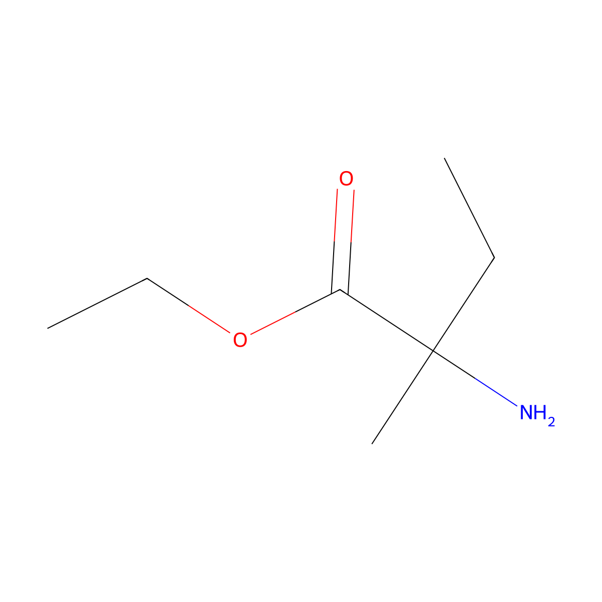 Ethyl 2-amino-2-methylbutyrate molecular structure, CAS 56247-82-6