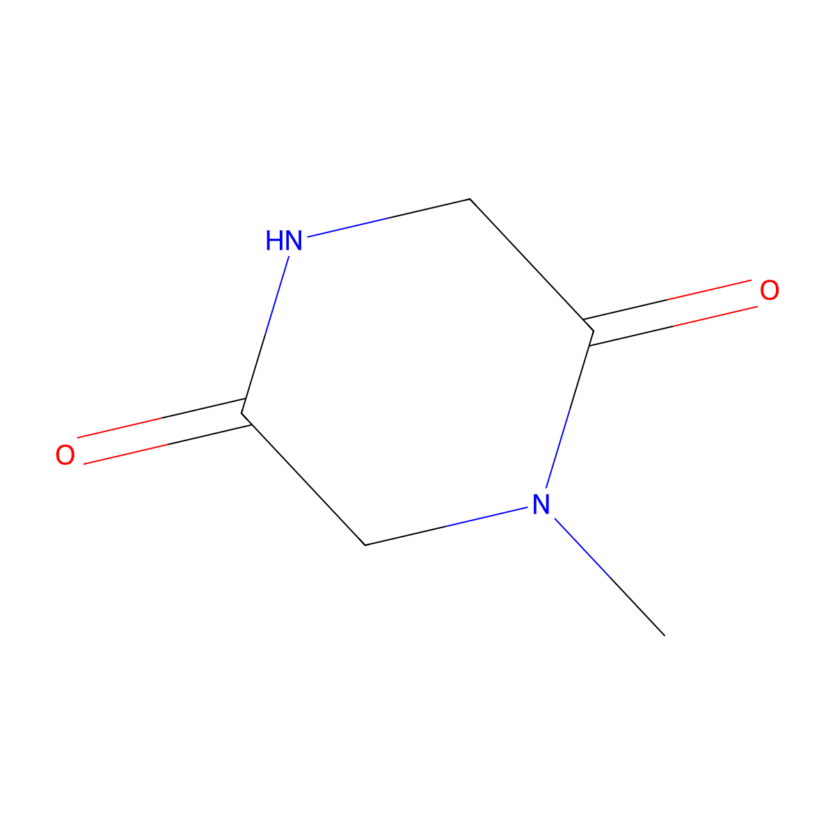 1-Methylpiperazine-2,5-dione molecular structure, CAS 5625-52-5