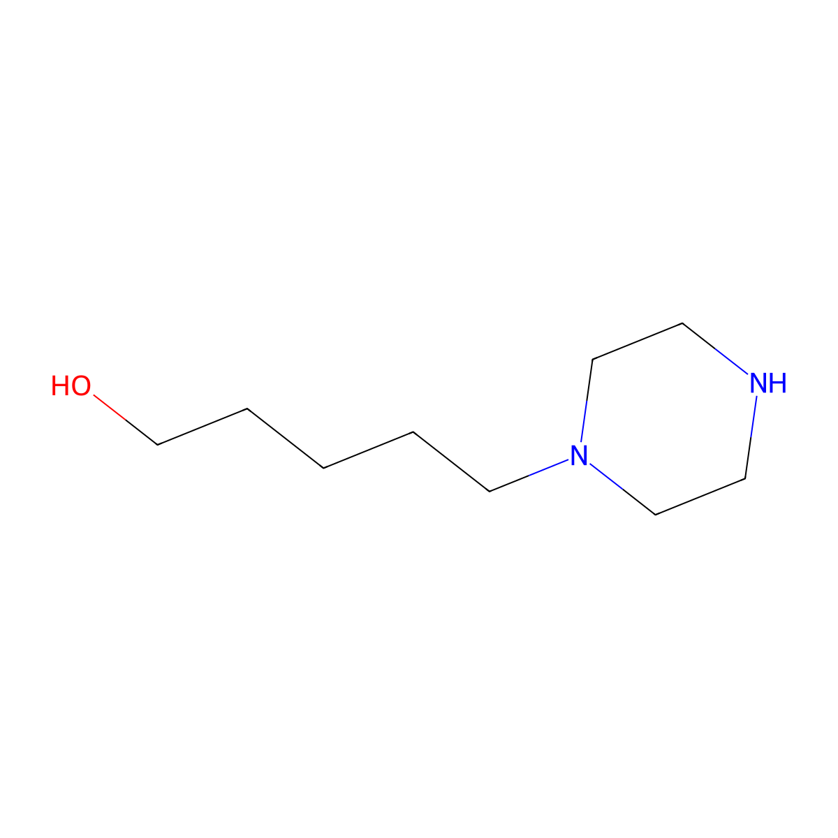 5-(Piperazin-1-YL)pentan-1-OL molecular structure, CAS 5625-65-0