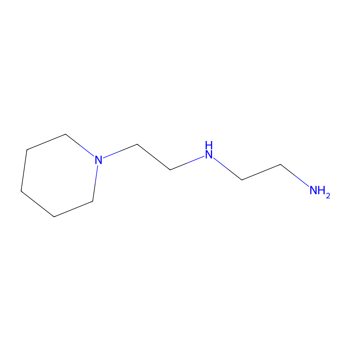 1,2-Ethanediamine, N1-[2-(1-piperidinyl)ethyl]- molecular structure, CAS 5625-69-4