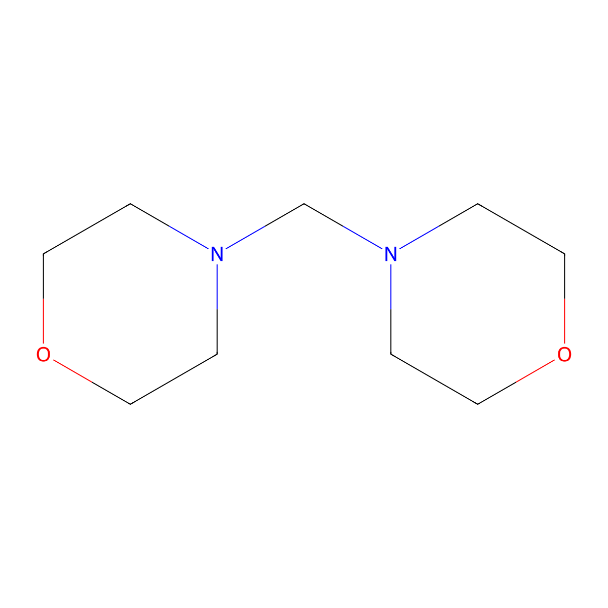 Dimorpholinomethane molecular structure, CAS 5625-90-1