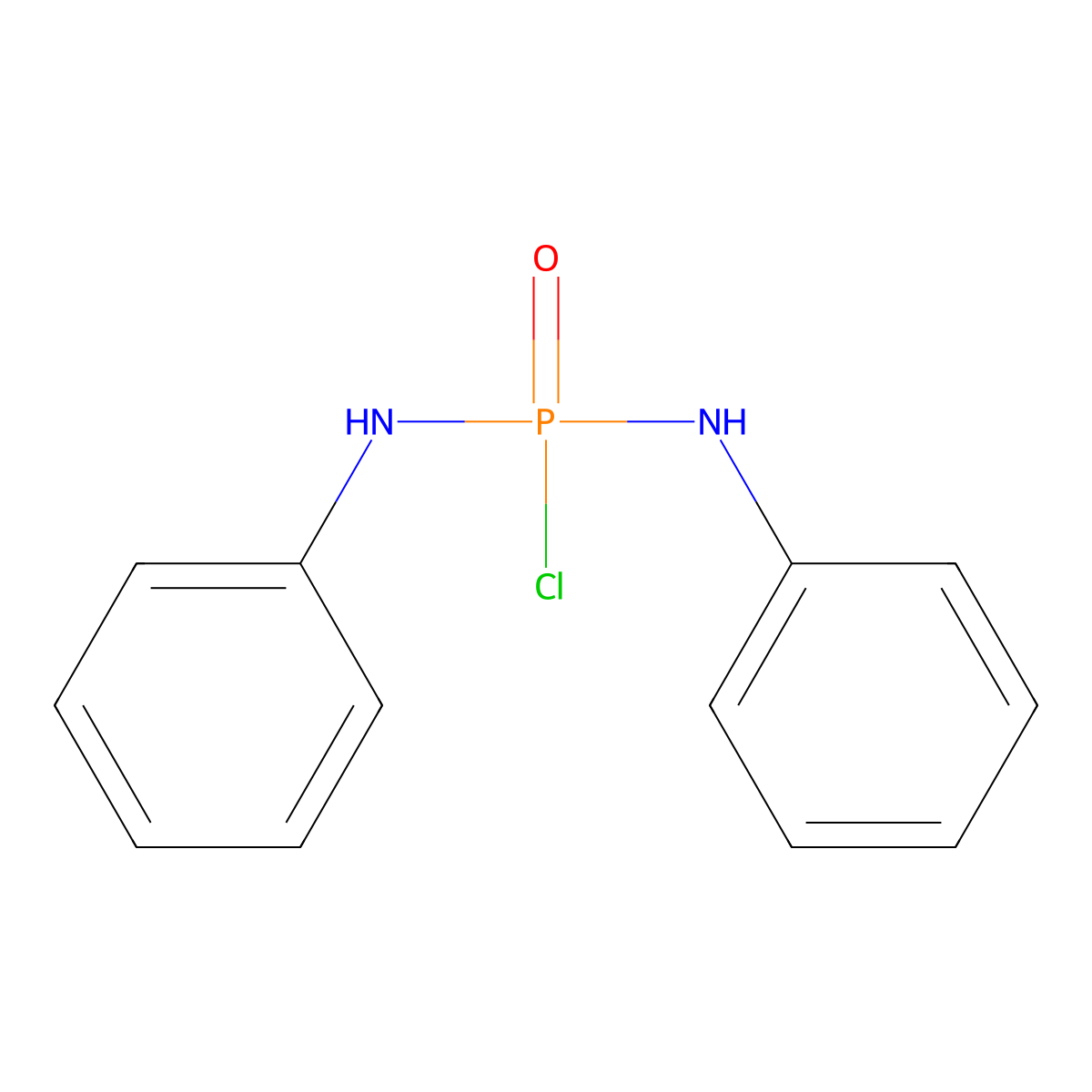 Phosphorodiamidic chloride, N,N'-diphenyl- molecular structure, CAS 5625-99-0