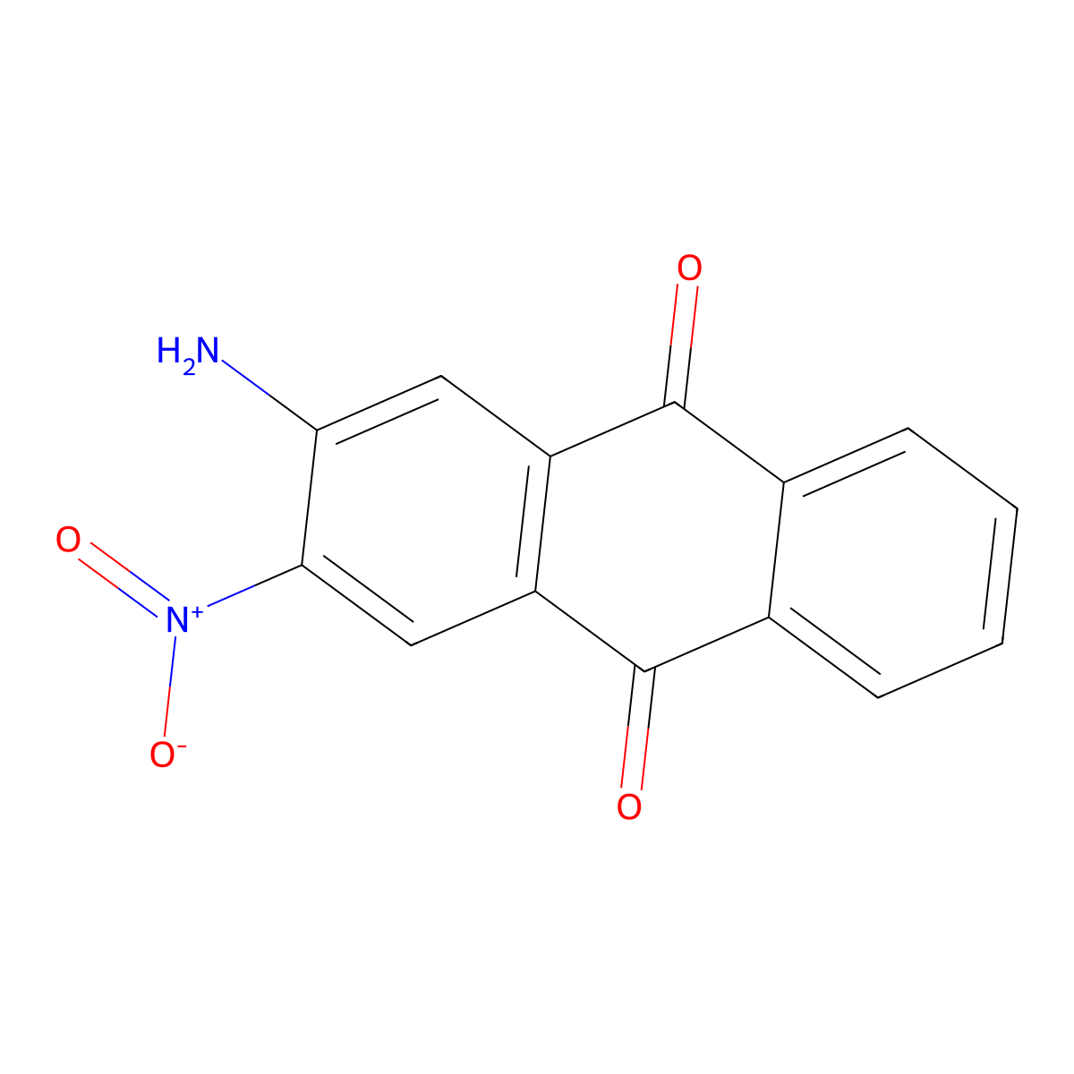 2-Amino-3-nitro-9,10-anthracenedione molecular structure, CAS 56250-81-8