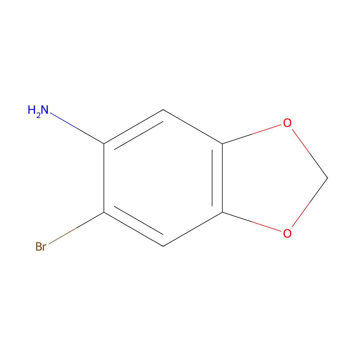 6-Bromo-2H-1,3-benzodioxol-5-amine molecular structure, CAS 56251-58-2