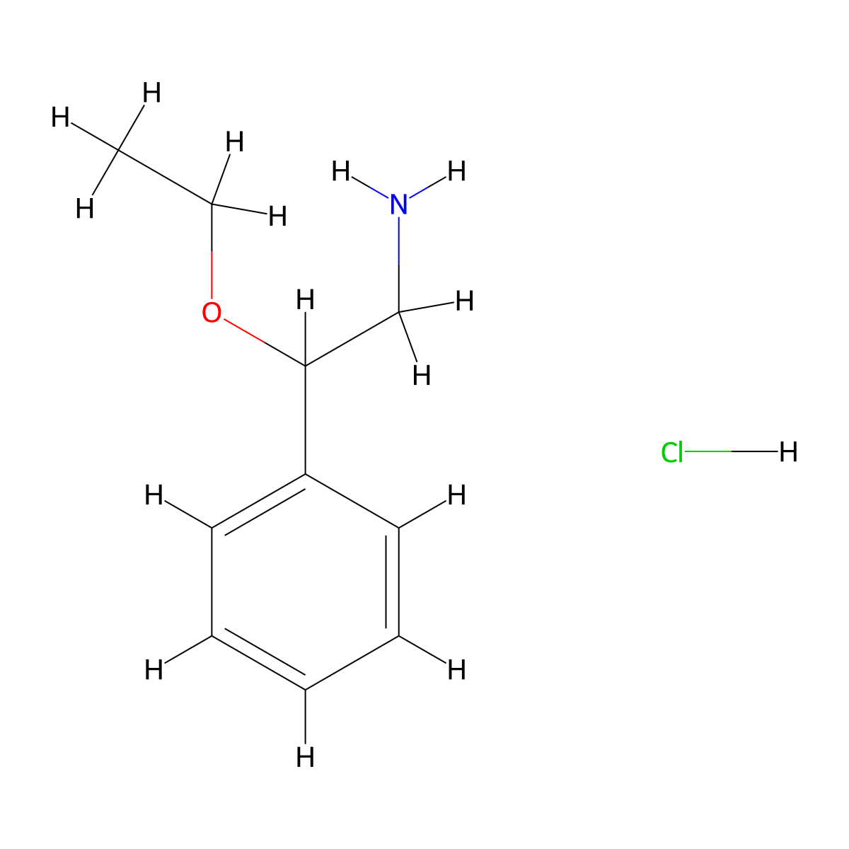 2-Ethoxy-2-phenylethan-1-amine hydrochloride molecular structure, CAS 56251-95-7