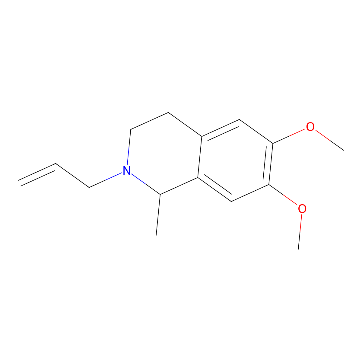 6,7-Dimethoxy-1-methyl-2-(prop-2-en-1-yl)-1,2,3,4-tetrahydroisoquinoline molecular structure, CAS 56254-46-7