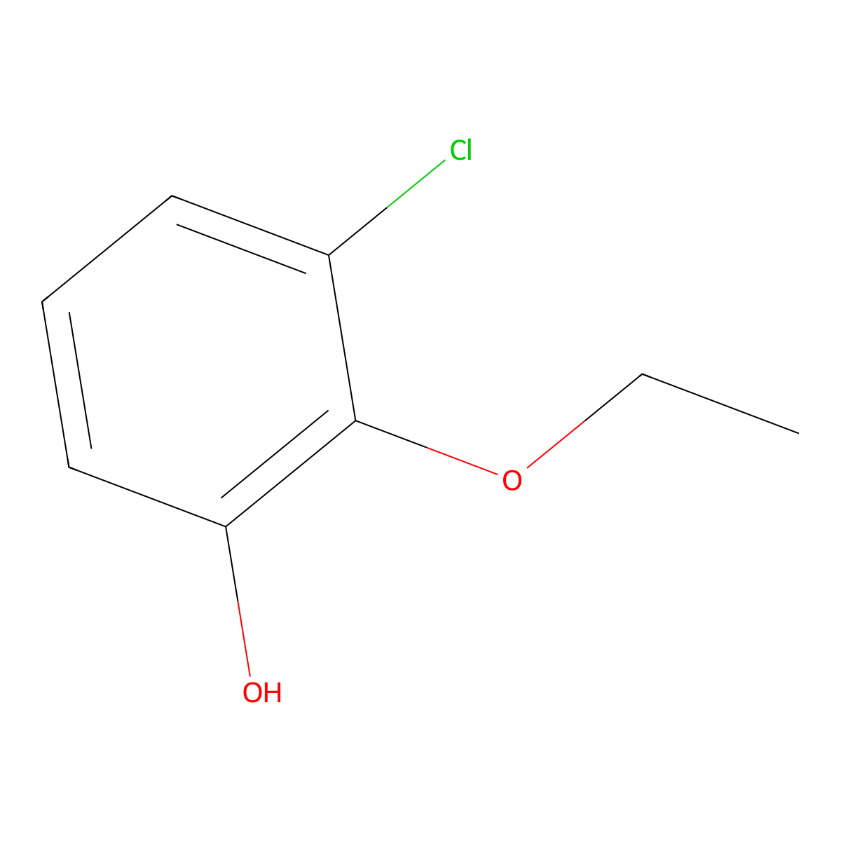 3-Chloro-2-ethoxyphenol molecular structure, CAS 56254-65-0