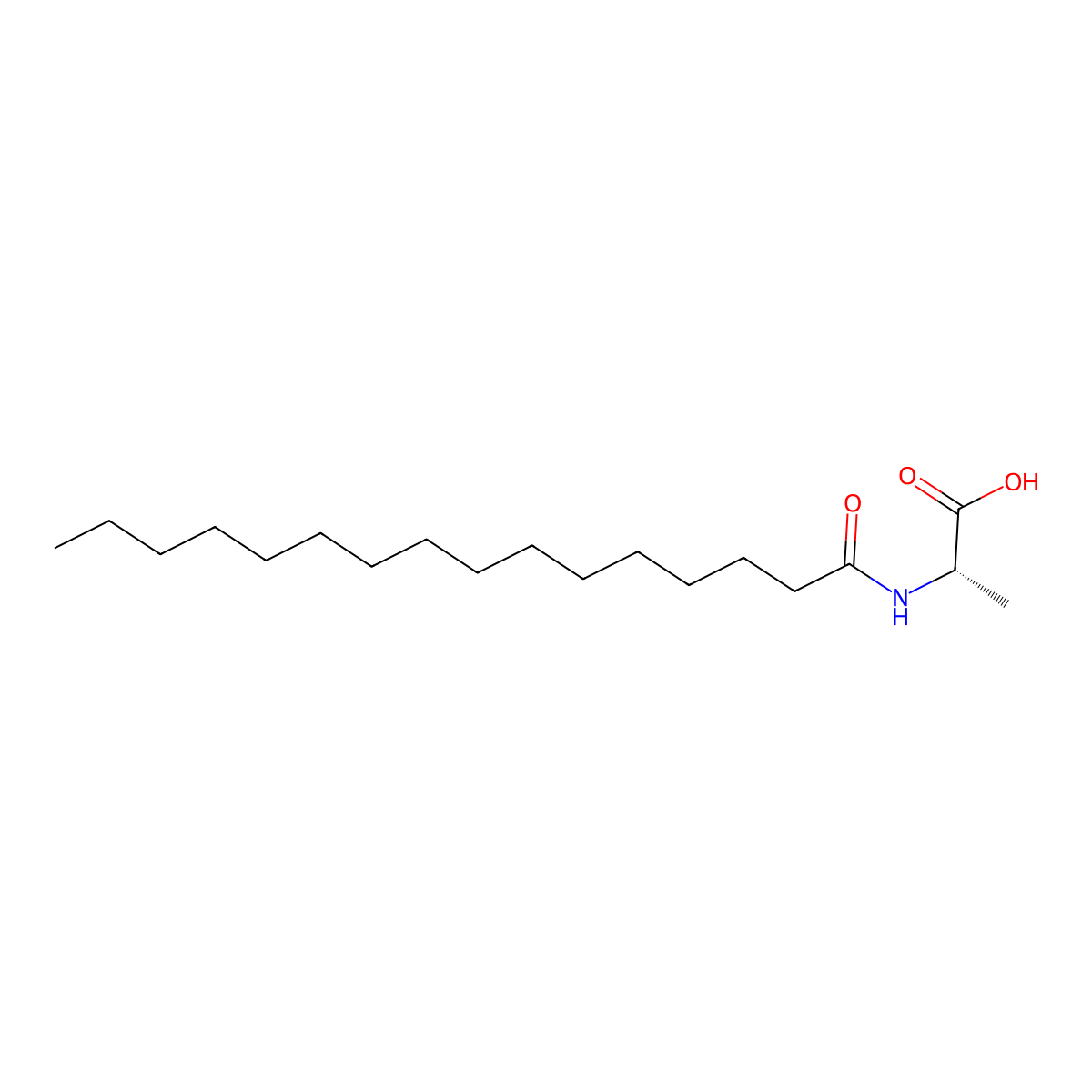 Palmitoyl Alanine molecular structure, CAS 56255-31-3