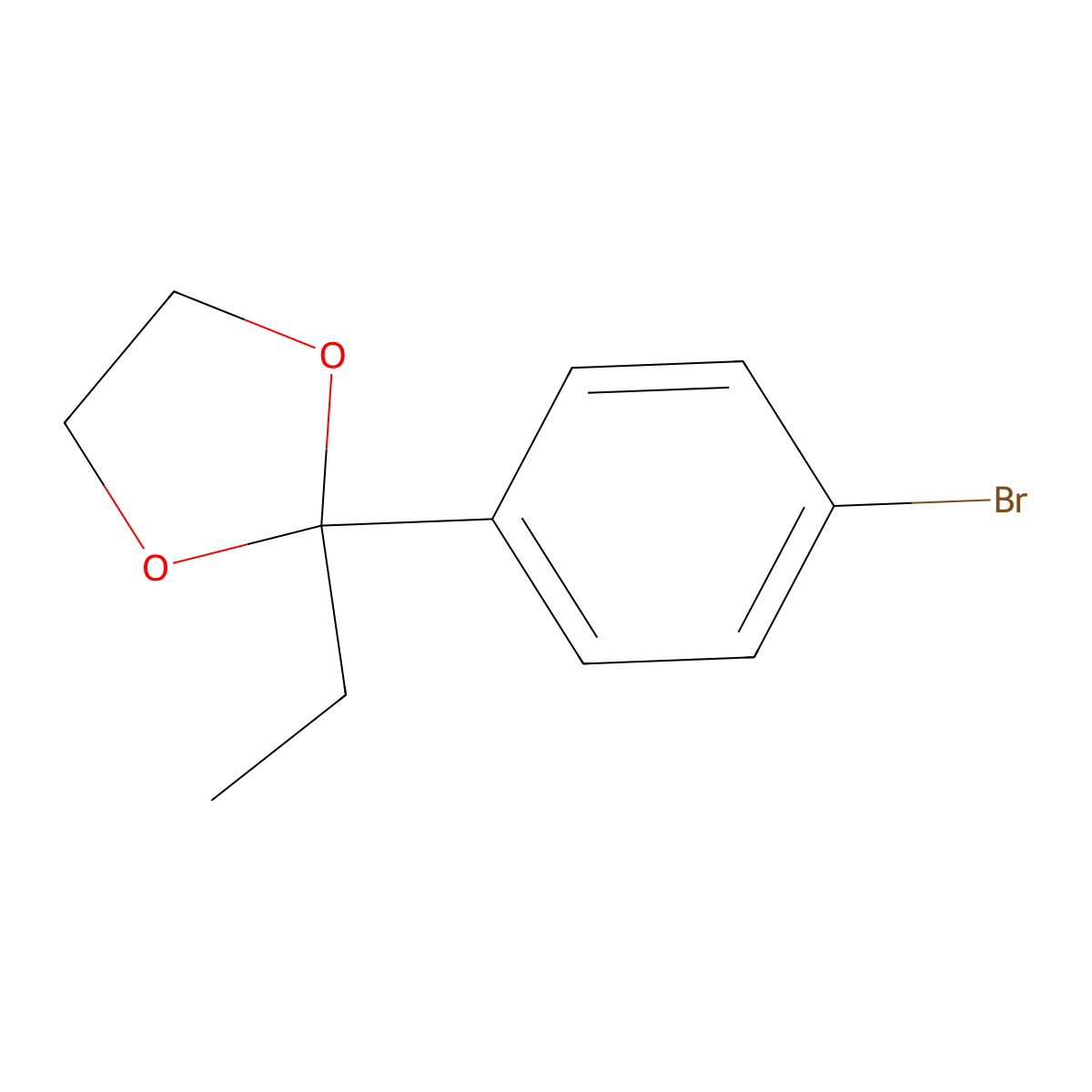 2-(4-Bromophenyl)-2-ethyl-1,3-dioxolane molecular structure, CAS 56255-86-8